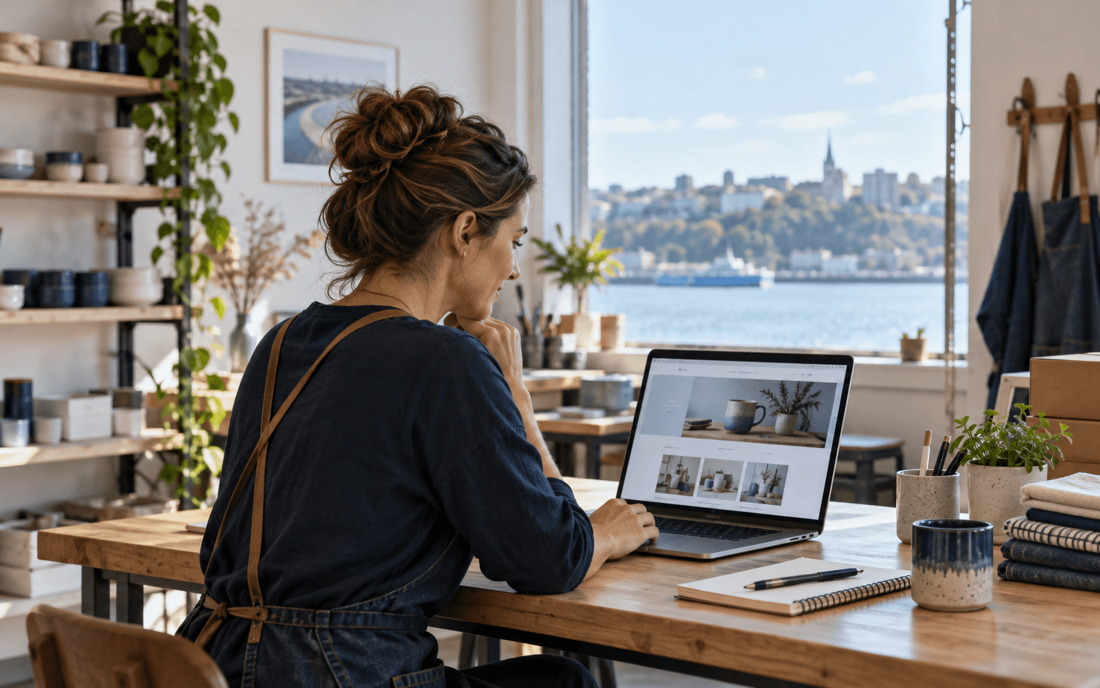 Propriétaire de PME à Lévis qui consulte la maquette de son site web
